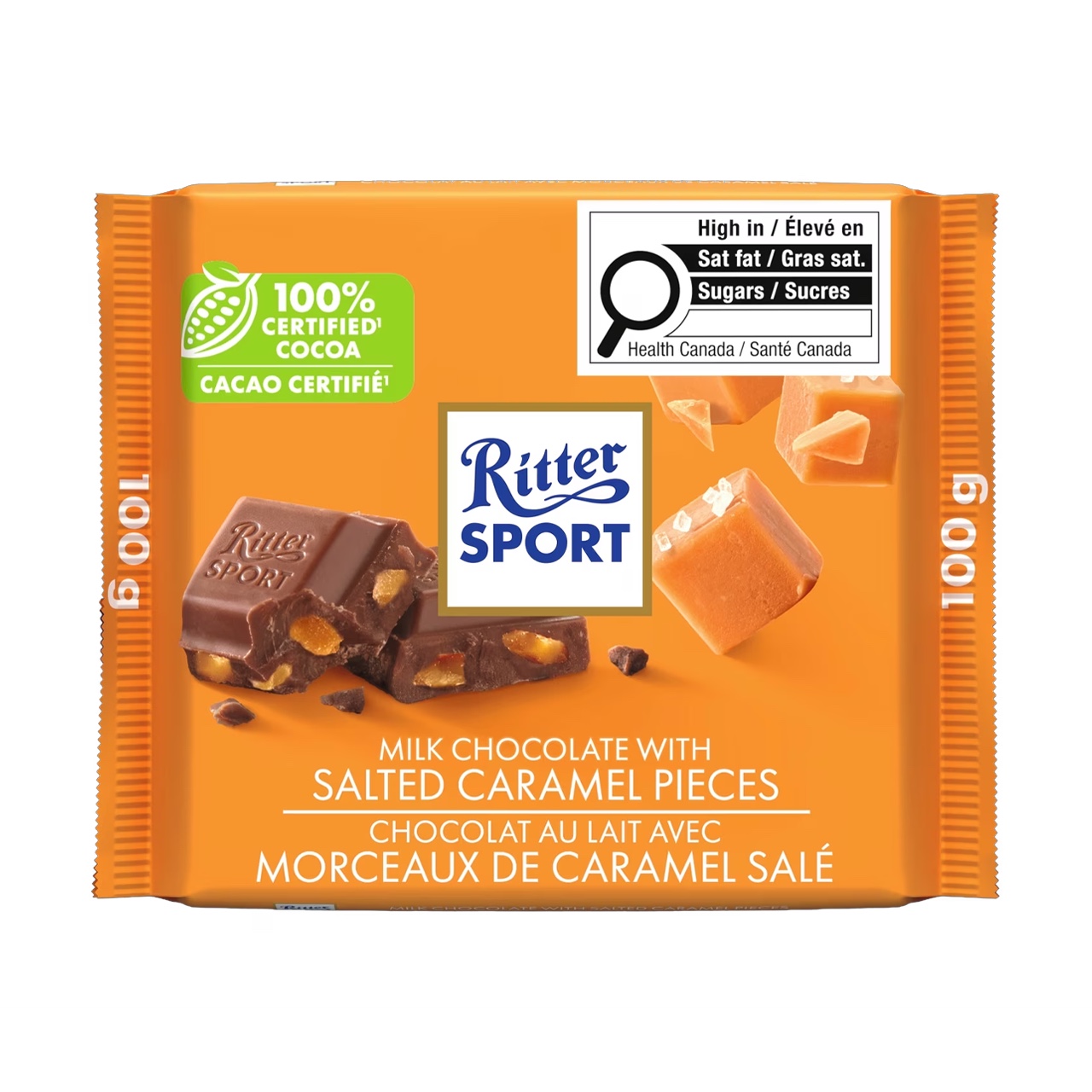 Ritter Sport Milk Chocolate with Salted Caramel Pieces 100 g