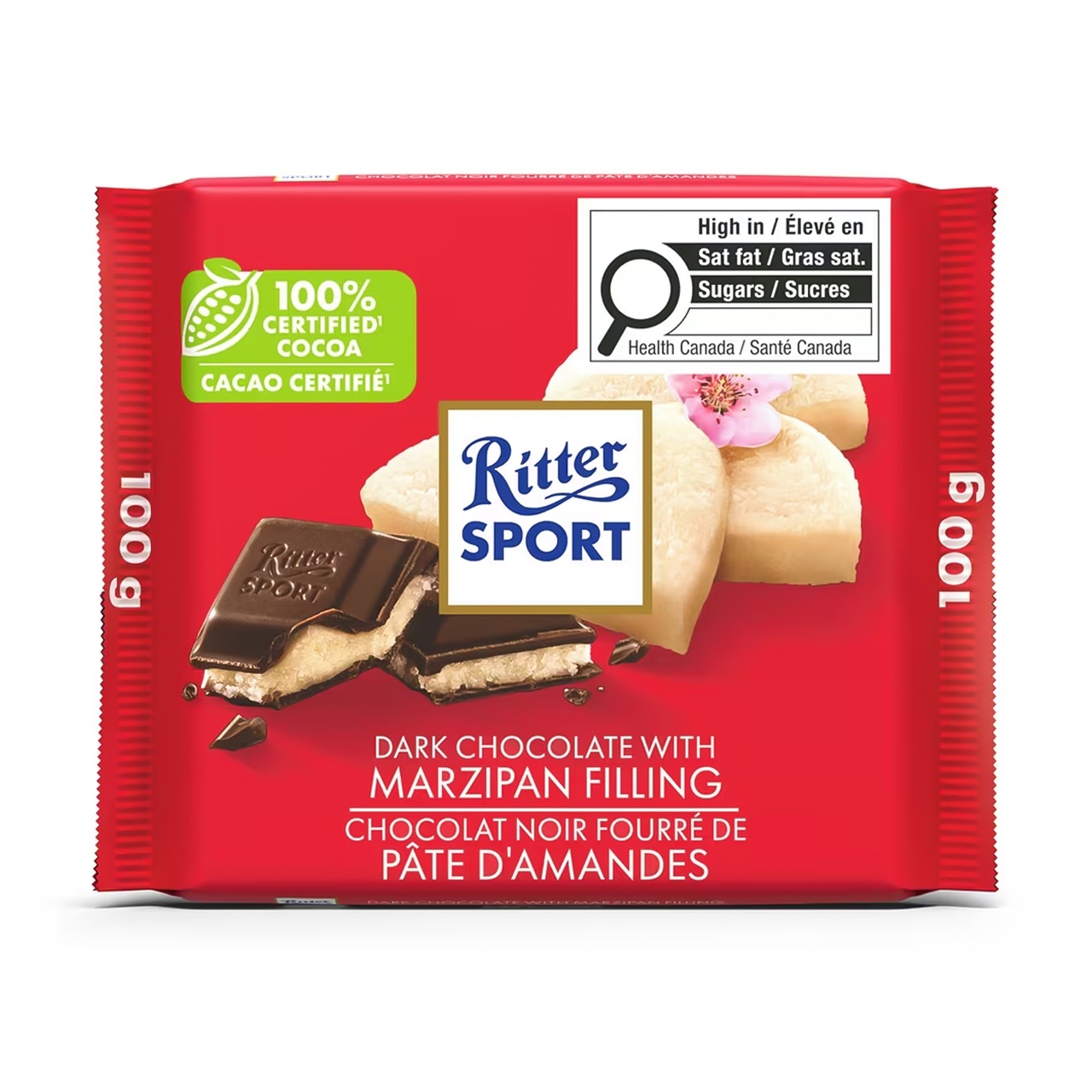 Ritter Sport Dark Chocolate with Marzipan Filling 100 g