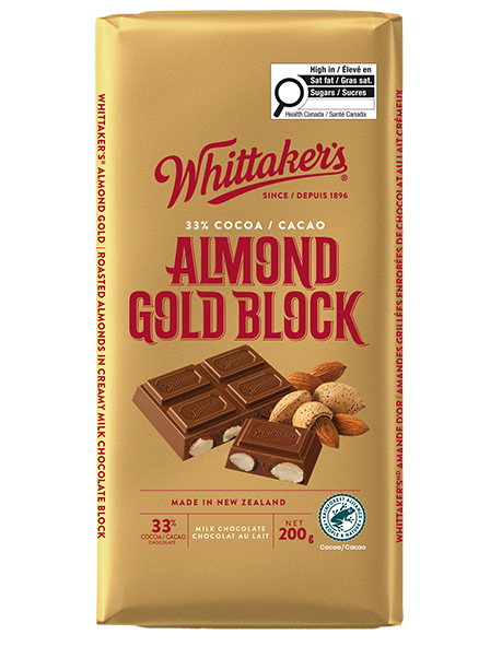 Whittaker’s Almond Gold Block — 200 g