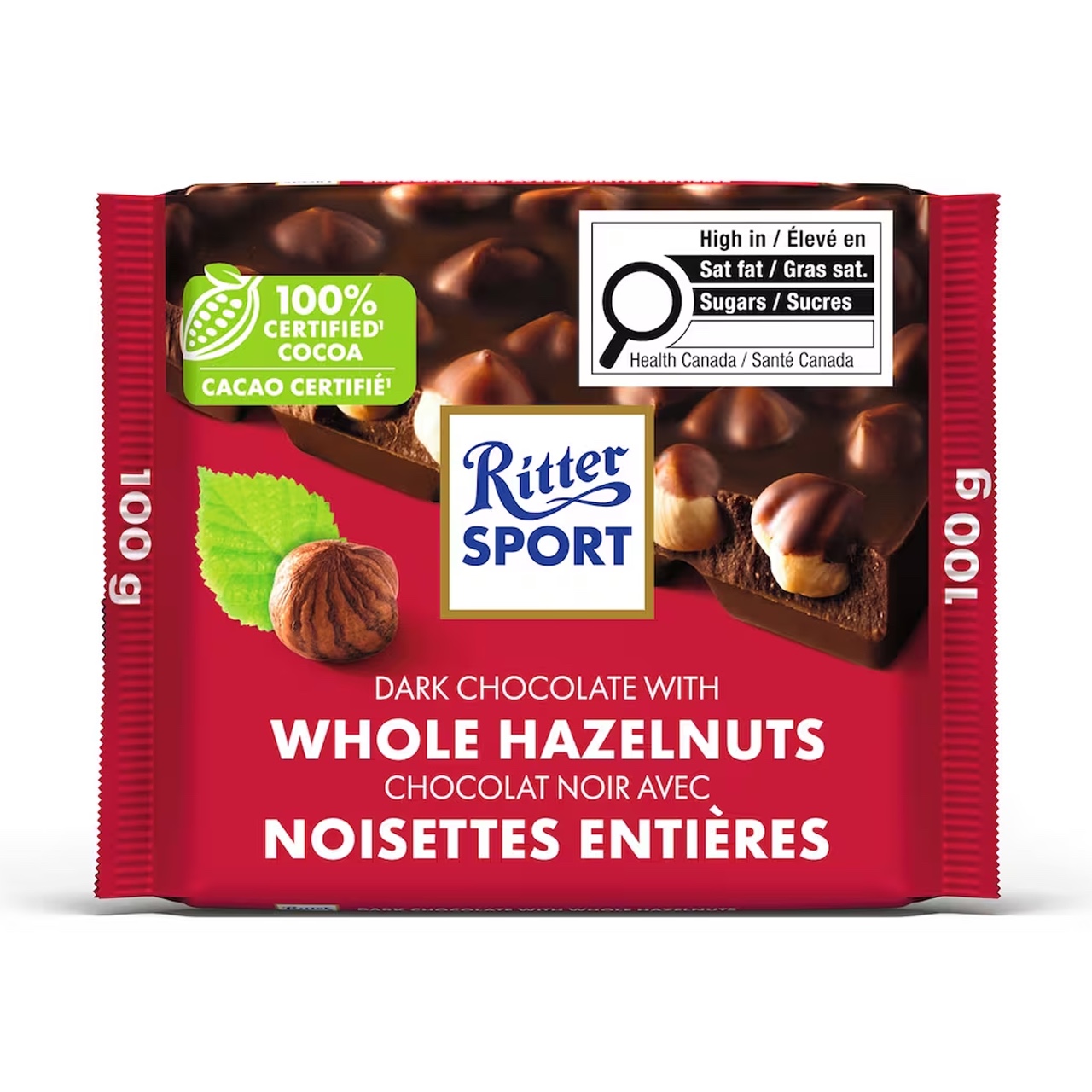 Ritter Sport Dark Chocolate with Whole Hazelnuts 100 g