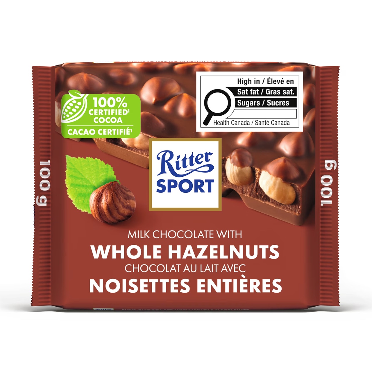 Ritter Sport Milk Chocolate with Whole Hazelnuts 100 g