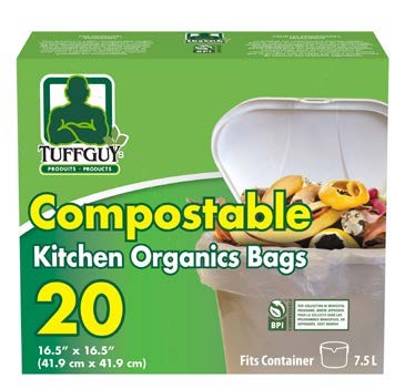 Tuff Guy Compostable Kitchen Organics Bags 7.5 L – 20-Pack