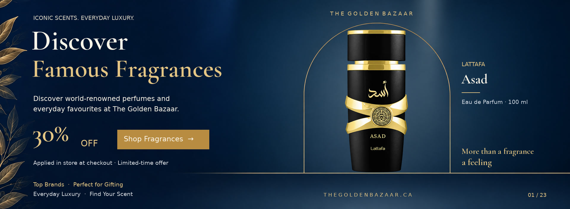 Discover Famous Fragrances — all 23 original fragrances, with 30% off included in the displayed sale prices