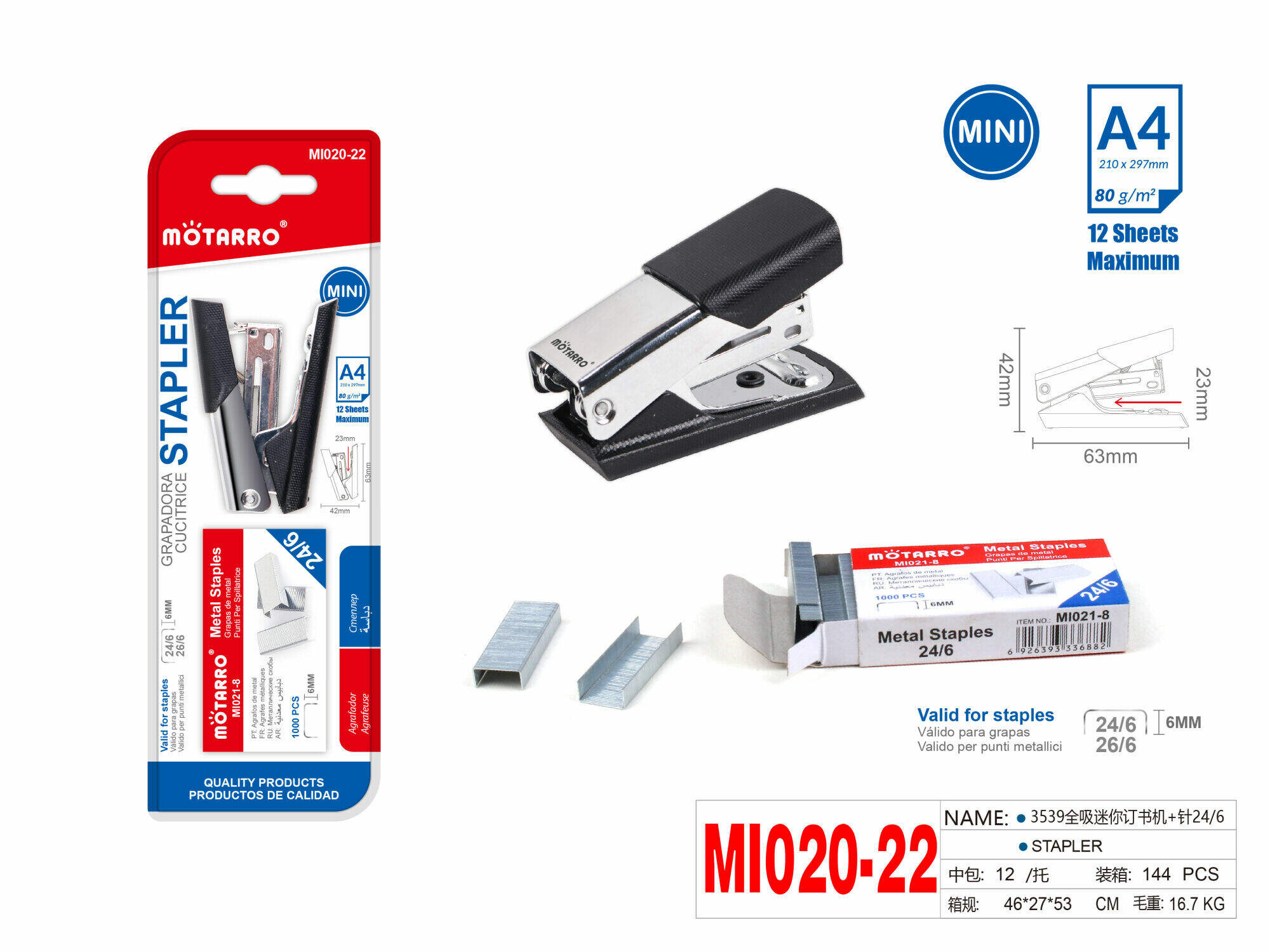 Mötarro Mini Stapler with Staples