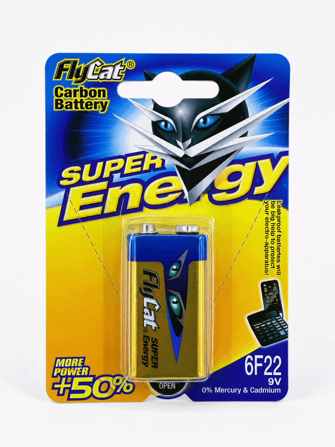 FlyCat Super Energy Carbon Battery — 9V Single