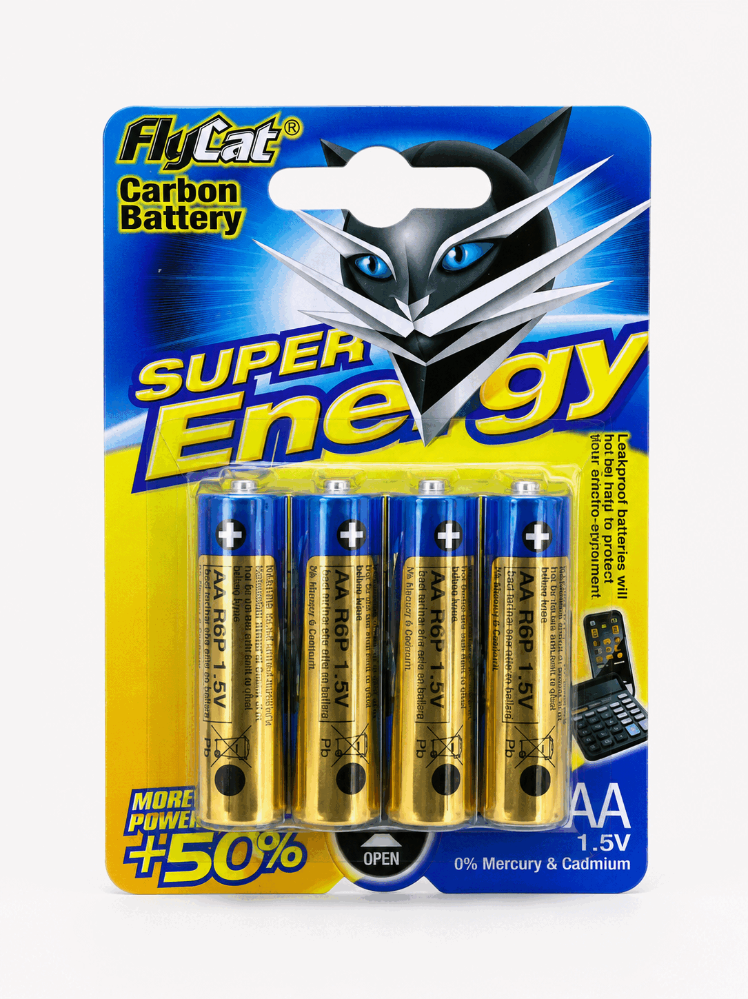 FlyCat Super Energy Carbon Battery — AA 4-Pack