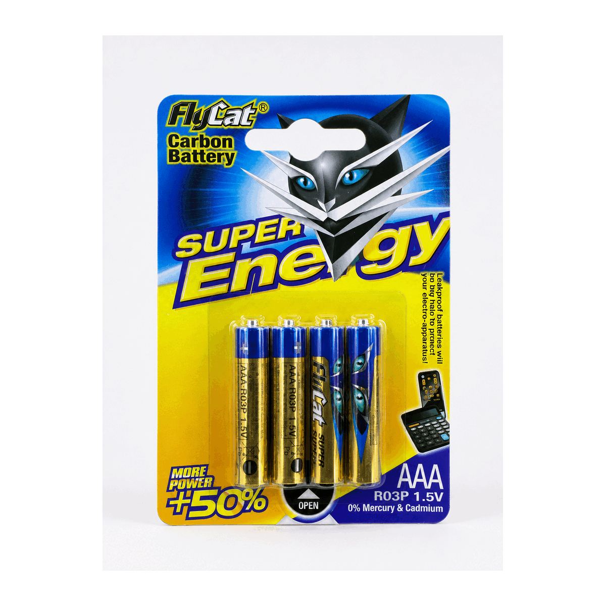 FlyCat Super Energy Carbon Battery — AAA 4-Pack