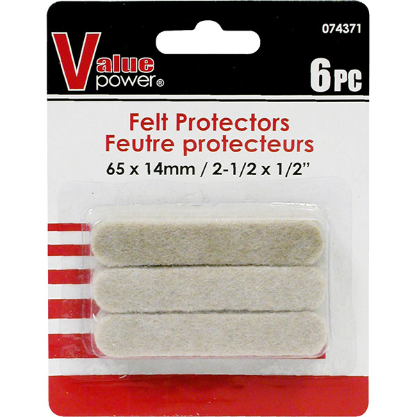 Value Power Rectangular Felt Pads — 6-Pack