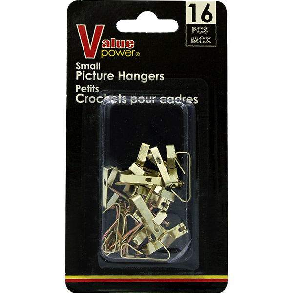 Value Power Small Picture Hangers — 16-Piece