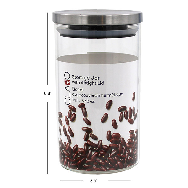Claro Borosilicate Glass Jar with Airtight Lid — 1.1 L