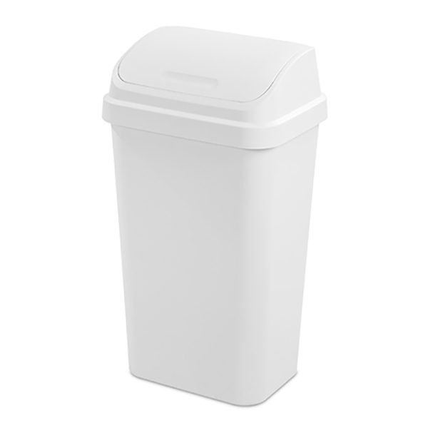 Sterilite White Swing-Top Wastebasket — 49 L